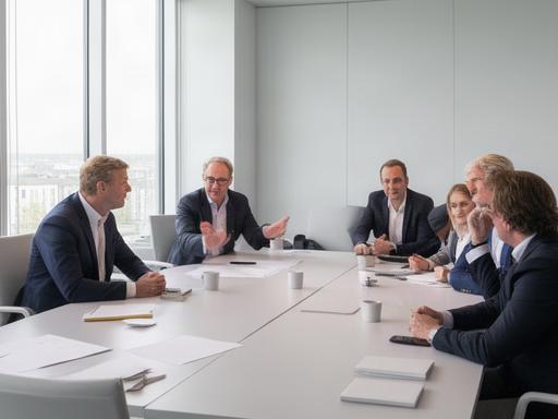 Kernteam van Rik's Raad tijdens een strategisch overleg in een lichte boardroom in Almere